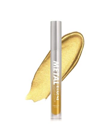 Gold Lipstick | 2 in 1 Gold Shimmer | 2.7ml Waterproof Gold Eyeshadow, High Gloss Non-Sticky Lip Gloss, Shimmer Eyeshadow for a Wobblo