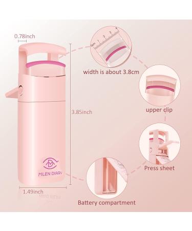 MLEN DIARY Heated Eyelash Curler Portable Electric Eyelash Curler Long-Lasting Quick Professional Eyelash Curler with Heating Silicone Pads for Makeup - Pink - Buy Online on GoSupps.com