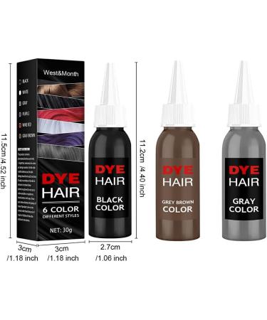 AUklOPVZZ Natural Fast Color Hair Dye Unisex Punk Style Professional Hairs Cream Liquid Long-Lasting Beauty Tool Home Use Gray Brown - Buy Online on GoSupps.com