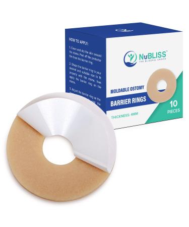 Barrier Rings Better Seal for Ostomy Bags Compatible with All Bag Types and Brands - Outer Diameter: 2" (48mm) 4mm Thickness - Box of 10 by NuBliss Standard