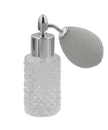 Kosmetex glass bottle empty with crystal cut 25ml perfume atomizer with ball pump silver