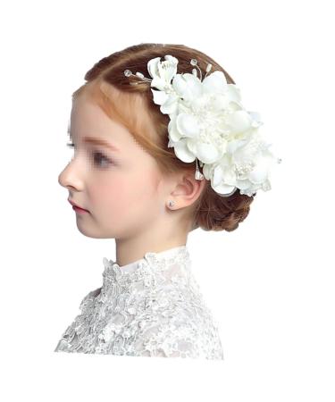 DOITOOL Decorative Hair Combs Crystal Flower Hair Comb Bridal Headpiece Hair Headgear Headband Diamond Headgear Bridal Hair Comb Tiara Korean Version Bride White Decorate