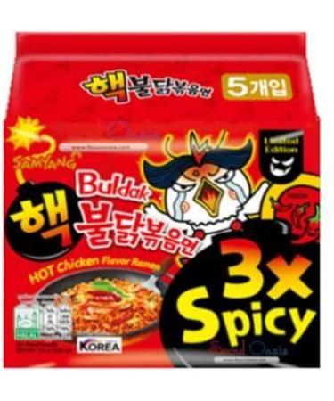 Samyang 3X TRIPLE Ultra Spicy Buldak Hot Chicken Flavour Ramen Noodles (20 Packs) - Limited Edition Fire Challenge - Buy Online on GoSupps.com