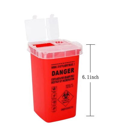 DOWEI Sharps Disposal Container 5 Pack - 1 Quart Biohazard Needle Disposal for Supplies - Buy Online on GoSupps.com