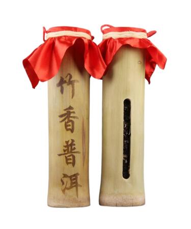 HQZMCTE 500g Antique Tree Pu'er Ripe Tea Bamboo Bamboo Tube Tea Unique Tea Charm 17.64oz