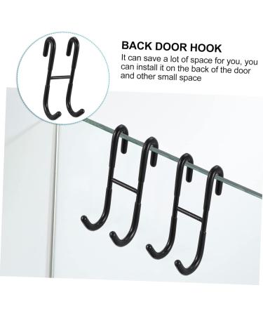GLEAVI 4pcs Door Hook Clothes Rack Heavy Duty Metal Storage Hook Home Storage Hook Stainless Steel Glass 12X5CM Black 4 - Buy Online on GoSupps.com
