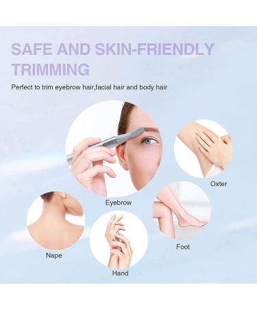 2-in-1 Eyebrow Trimmer and Facial Hair Removal for Women - Painless Hair Remover for Eyebrow, Lips, and Body - Silver - Buy Online on GoSupps.com