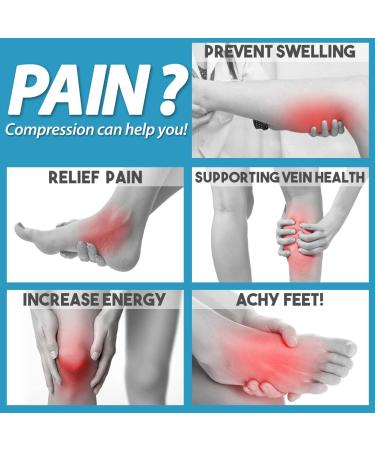 BLUEENJOY Copper Compression Socks (6 Pairs) for Men & Women - Best Support for Nurses, Running, Hiking, Recovery - Black/White/Gray - Small-Medium - Buy Online on GoSupps.com