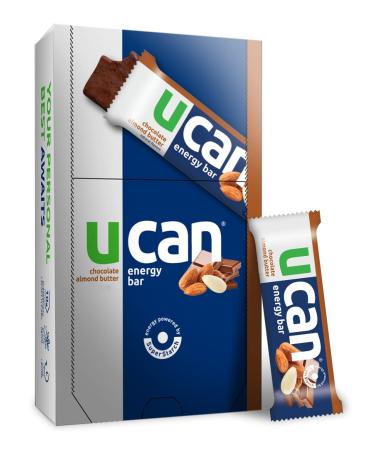 UCAN Plant Based Energy Bars, Chocolate Almond Butter, No Added Sugar, Soy-Free, Non-GMO, Vegan, Gluten-Free, Keto-Friendly (12 Pack, 1.4 Ounces)