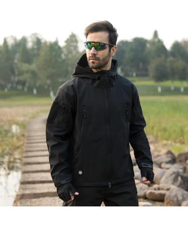 TACHAVEK Men's Waterproof Tactical Soft Shell Jacket - Black XX-Large - Buy Online on GoSupps.com