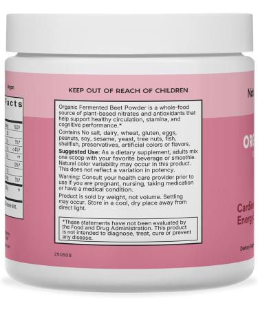 Natural Wellness Fermented Organic Beets Powder Nitrate-Rich Superfood for Heart Health Energy Endurance & Circulation Vegan Gluten-Free Zero Sugar 4.5g Powder 30-Day Supply  - Buy Online on GoSupps.com