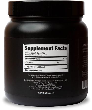 Bad Athletics L-Glutamine Powder 5000mg | Immune & Intestinal Support | 100 Servings - Buy Online on GoSupps.com