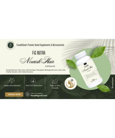 FounditGood FiG Nutra NourishHair Capsules | Comprehensive Hair Care with Moringa, Fenugreek, Bhringraj & Curry Leaf | Hair Vitality Booster with Herbal Extracts | 60 Veg Capsules - Buy Online on GoSupps.com