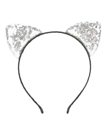 Cat ears headband sequins headbands hair -ready cat glitter sequin earrings metal hair tires headdress for women girls everyday and party needs costume carnival (01) - Buy Online on GoSupps.com