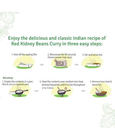 Food Earth Red Kidney Beans Curry & Steamed Rice - Organic, Gluten-Free, Ready-to-Eat Indian Meal - Pack of 6 - Buy Online on GoSupps.com