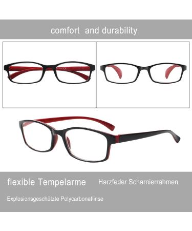5 Pack Reading Glasses for Men & Women - High-Quality Rectangular Super Reading Aid with Spring Hinges (2.25 Diopters 5 Colors) - Buy Online on GoSupps.com