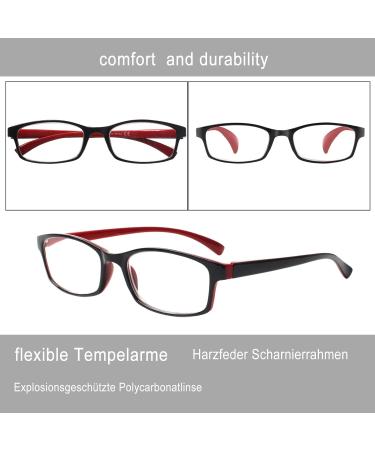 5 Pack Reading Glasses for Men & Women - High-Quality Comfortable Rectangular Spring Hinges - 5 Colors - 0.75 Magnification - Buy Online on GoSupps.com