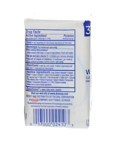 Dial Antibacterial Deodorant Soap White 4oz - Pack of 9 Bars | Antibacterial Protection | Deodorant Bar Soap - Buy Online on GoSupps.com