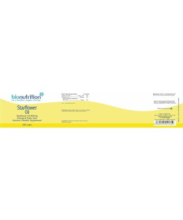 Bio Nutrition Starflower Oil 500mg Women's Health Supplement - 300 Caps - Buy Online on GoSupps.com