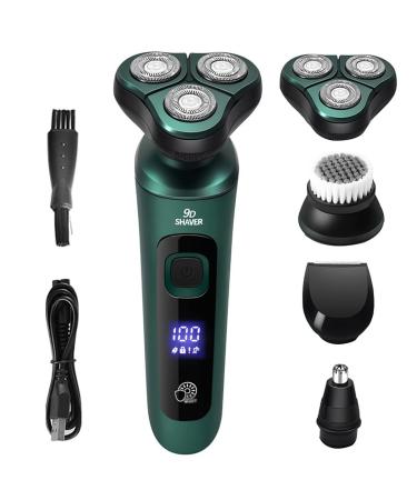 Electric Razor for Men 4 in 1 Smart Electric Shaver LCD Digital Display Three-Head Floating Razor USB Rechargeable Washing Multi-Function Beard Knife