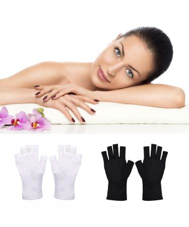 AOVNA 1 Pair Nail Gloves UV Protective Nail Gloves Fingerless Nail Gloves UV Shield Gloves for Nail Art Manicures (White) - Buy Online on GoSupps.com
