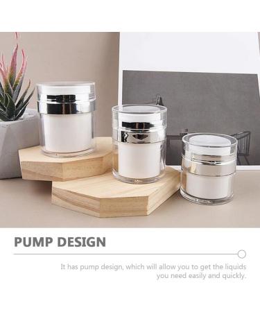 3PCs Airless Cosmetic Pump Jar Container - 30g Refillable Glass Vial for Lotions Creams & Liquid Foundation - Ideal for Travel & Retention - Buy Online on GoSupps.com