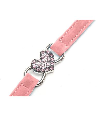 Chukchi Heart Bling Cat Collar | Safety Belt & Bell | Pink | 8-11 Inches - Buy Online on GoSupps.com