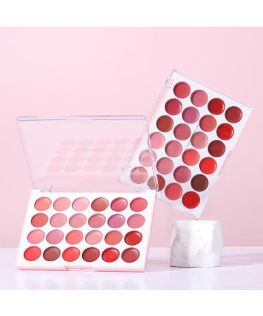 Lip Gloss Palette for Women Lip Color Palette Matte lip color Long Lasting Lip Gloss for Outdoor Travel 24 Color Portable Moisturizing Lipstick Sheet - Buy Online on GoSupps.com
