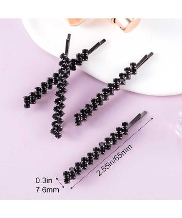 OIIKI 8PCS Black Rhinestones Hair Pins - Crystal Bobby Pins for Women - Sparkle Rhinestone Metal Clips - Girls Hair Jewelry for Parties & Daily Use - Buy Online on GoSupps.com