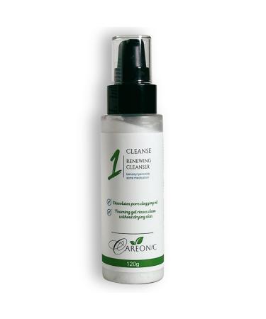 Renewing Cleanser - Acne Fighting Benzoyl Peroxide Face Wash Hyaluronic Acid Purifying Foaming Face Cleanser with Exfoliating Beads 120 gram