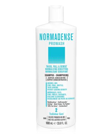 NORMADENSE 2 Vegan Shampoo for Thin Looking Hair Visibly Lacking Density. Super Concentrated Biotin Shampoo for Dry Fine Frail Brittle Thin Looking Hair. Vegan Sulfate Free shampoo. Prowash Salon Hair Care.