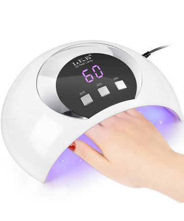 LKE 54W UV lamp for gel nails UV lamp with 3 timers and improved USB charging LCD display IR sensor portable LED lamp nails UV lamp nails UV nail lamp nail dryer (blanc) - Buy Online on GoSupps.com