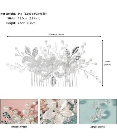 Handmade Flower Hair Comb Bride Wedding Hair Clips Headwear Hair Accessories For Women 1pc - Buy Online on GoSupps.com