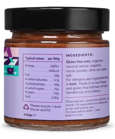 Oat Avenue Granola Butter 6 Pack | Peanut & Tree-Nut Free Gluten Free Dairy Free Egg Free Sesame Free & School Friendly - Top 14 Allergen Free | Peanut & Nut Butter alternative (Chocolate x 6) - Buy Online on GoSupps.com
