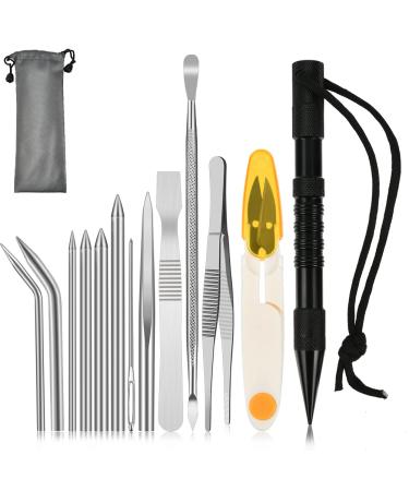 BUYGOO 14Pcs Paracord Stitching Set Stainless Steel Lacing Needles FID Knotter Tools with Marlin Spike Storage Bag for Paracord Fids DIY Craft (Black) - Buy Online on GoSupps.com