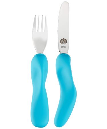 CHILDREN'S CUTLERY NANAS MANNERS LEVEL 3 Knife and Fork BLUE 3-9 years Ocean Blue