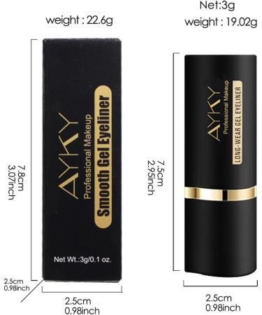 Ayky Long Wear Gel Eyeliner Natural Black Eyeliner Cream Waterproof Natural Black Eyeliner Cream Waterproof Durability for Women Girls (Black) - Buy Online on GoSupps.com