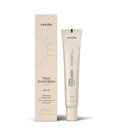 Resibo Team Sunscreen Light Moisturizing and regulating cream UV protection Antioxidant Lemon Myrtle SPF 30 40 ml