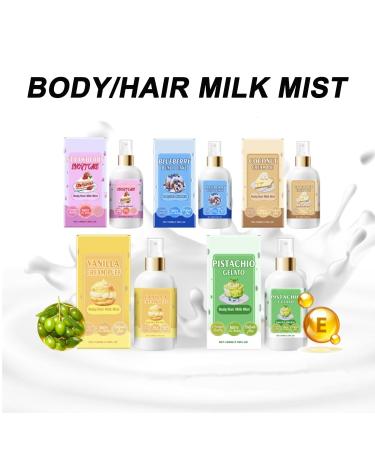 Vanilla Cream Puff Body/Hair Milk Mist Milky Mist Body Spray Vanilla Cream Puff Hair and Body Perfume Spray Vanilla Body Spray Long-lasting fragrance 3.38 Fl.Oz (Ice Cream) - Buy Online on GoSupps.com