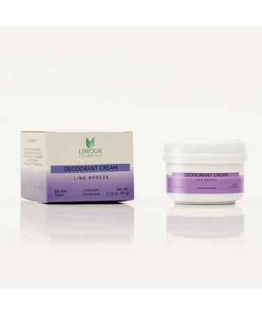 Deodorant Cream Lime Breeze - Ideal sensitive skin - 2.12 oz - Nourishing Soothing Moisturizing - Aluminum Free - Triclosan Free - Cruelty Free - Vegan - Shea Butter - Coconut Oil
