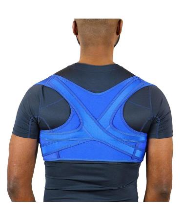 Breathable Upper Back Brace Posture Corrector For Men And Women Adjustable Clavicle Support Shapewear Corsets For Neck Shoulder Pain Relief Hunchback Correction (Color : Blue Size : L) lofty ambition Blue M