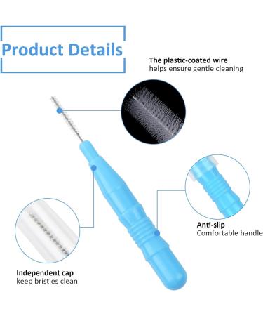 Interdental Soft Dental Brushes 40 Count Pack for Cleaning Gaps Between Teeth (0.8mm with Floss Picks) - Buy Online on GoSupps.com