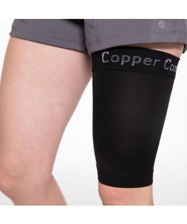 Copper Compression Hamstring Support Sleeve - XL X-Large - Anti-Slip Thigh Support for Sore Hamstring, Groin, Quad - Ideal for Muscle Sprains, Tendinitis, Workouts, Sciatica Pain - Men & Women - 1 Pack - Buy Online on GoSupps.com