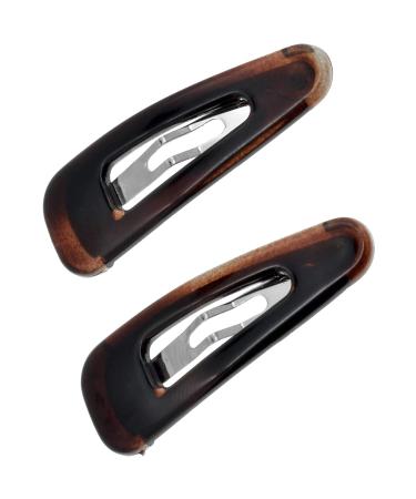 Camila Paris CP1309/2 French Hair Snap Clip Barrette Hair Slides Clic Clac for Women Styling Girls Side Slide-in Metal Snap Pin Hair Accessories for Women. Strong Hold No Slip Grip Made in France 1.25 Inch (Pack of 2...