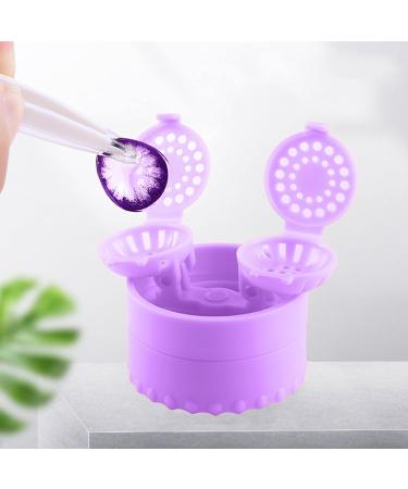 Manual Contact Lens Cleaner - Portable Rotating Container for Everyday Use (Purple) | Non-Slip Design - Buy Online on GoSupps.com
