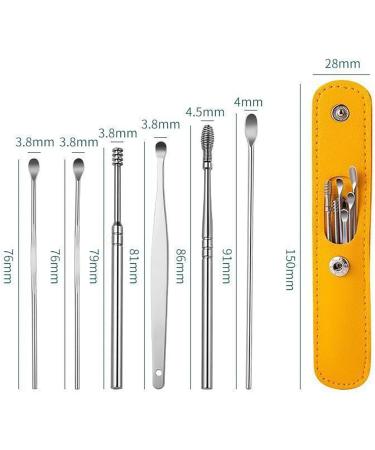 Ear Cleaner Earwax Removal Kit - 6 Pcs Ear Set - Ear Cleaning Tool for Adults - Includes Storage Bag (Yellow) - Buy Online on GoSupps.com