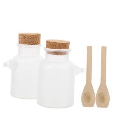 Cabilock 2 Pi ces Bouteille De Sel De Bain Bouteille De Poudre De Sel De Bain Maquillage En Poudre Bidon De Sel De Bain Herm tique Bocaux Givr Blanche Bouteille Portable Abdos