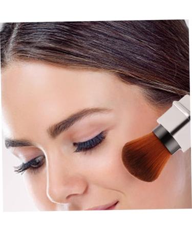 Retractable Powder Brush Travel Nail Dust Brush Portable Makeup Brush with Cover Silver. - Buy Online on GoSupps.com
