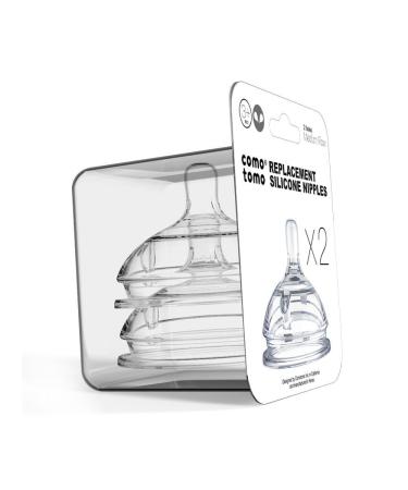 Comotomo Silicone Replacement Nipple 2 Pack - Clear, 3-6 Months | New - Buy Online on GoSupps.com