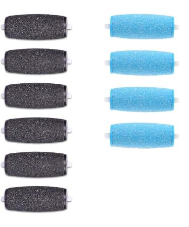10-pack extra coarse mineral replacement rolls compatible with Velvet Smooth corneal remover refill rollers with diamond particles (6 extra rough and 4 even rough)
